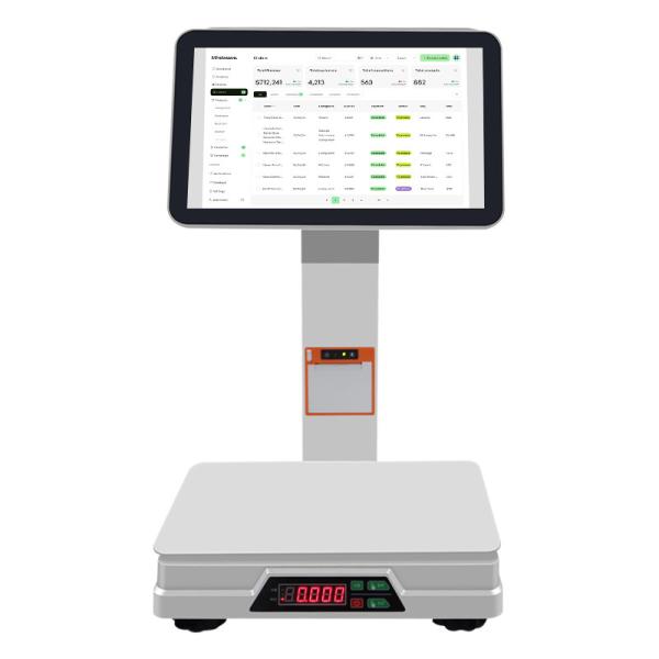 15.6+14 Inch Dual Touch Screen POS Terminal with Weighing Pan Barcode Scanner and Thermal Printer for Retail
