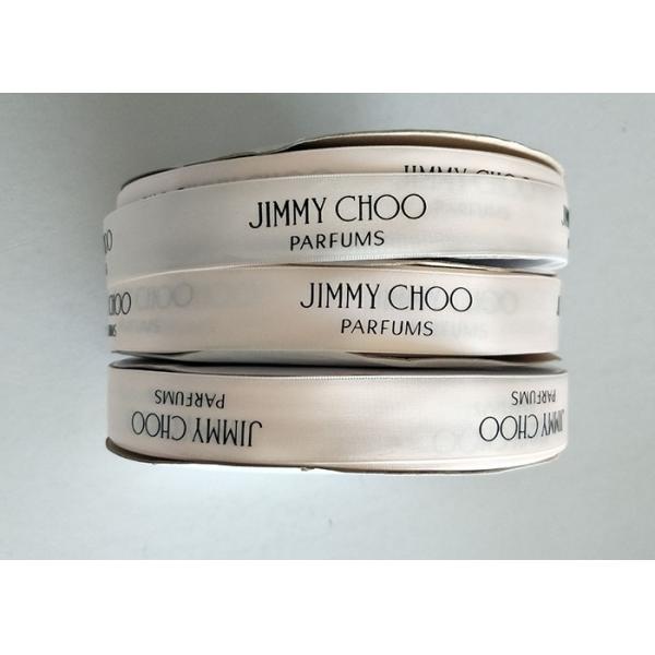 Logo Customed White Satin Ribbon Roll , Nylon Wired Satin Ribbon For Packaging