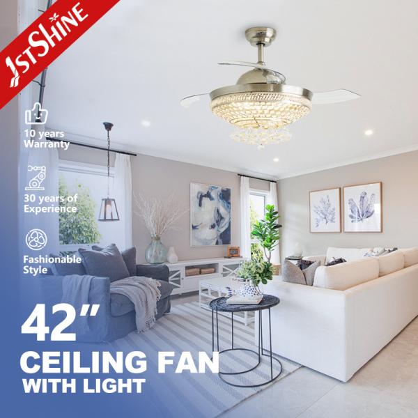 1stshine Fandelier Decorative Retractable Ceiling Fan With LED Lights