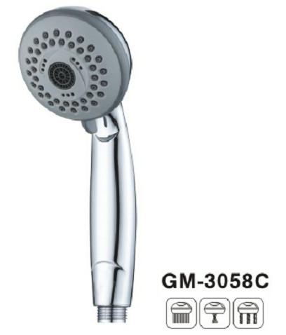 Titanium Brushed Brass Hand Shower Spray Thumb Tab Chrome Hand Held Shower Head