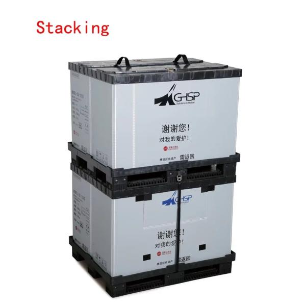 折りたたみ式スタッカブルプラスチックパレット ヘビーデューティー産業用折りたたみリサイクルパレットビン