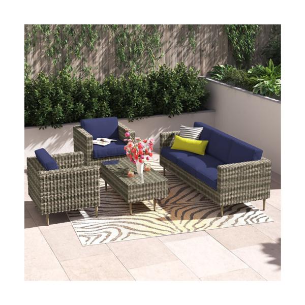 27.5'' H X 30'' W X 29'' D Chair Size Rattan Garden Furniture Set for Outdoor Living