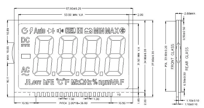 VDD 3V настраиваемый TN LCD дисплей положительный трансфлекторный LCD экран