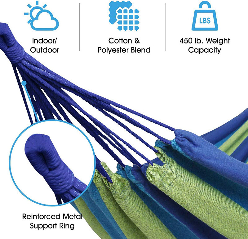 80-200 kg Weight Capacity Cotton Hanging Garden Hammock for Customized and Travel