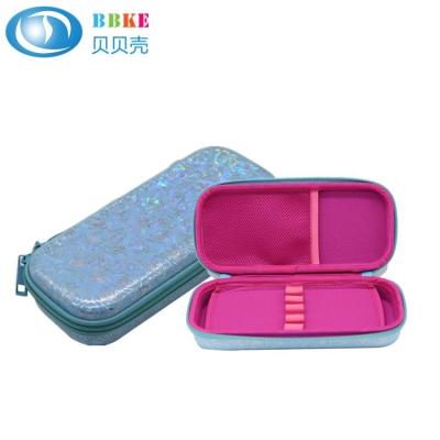 Zíper de nylon azul do plutônio EVA Pencil Case With 5# do OEM das flores para estudantes da escola