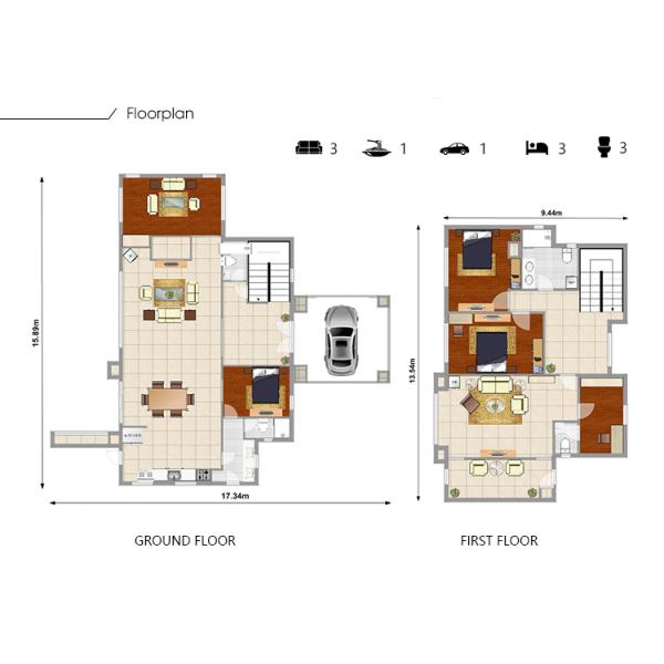 AS/NZS/USA Prefab Villa Light Steel House Землетрясение с естественным освещением