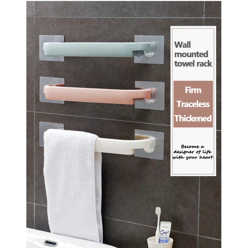 Hot Selling Wall Mounted Shelf Floating No Drilling Towel Rack for Bathroom Living Room