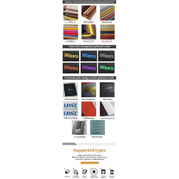 Lujo elegante personalizado caja de joyería de cuero para el collar y los aretes de embalaje