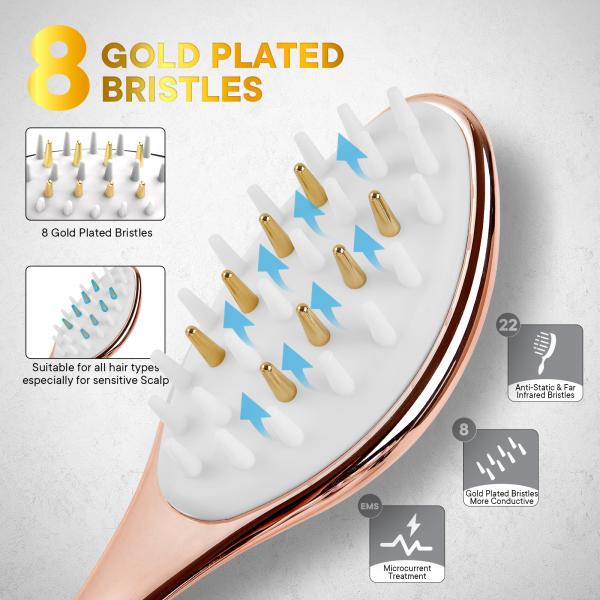 1.8W Rechargeable Microcurrent Hair Comb 650nm 450nm Led Light Comb
