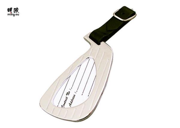 Small Durable Luggage Label Tags , Cool Id Luggage Tags With PU Leather Strap