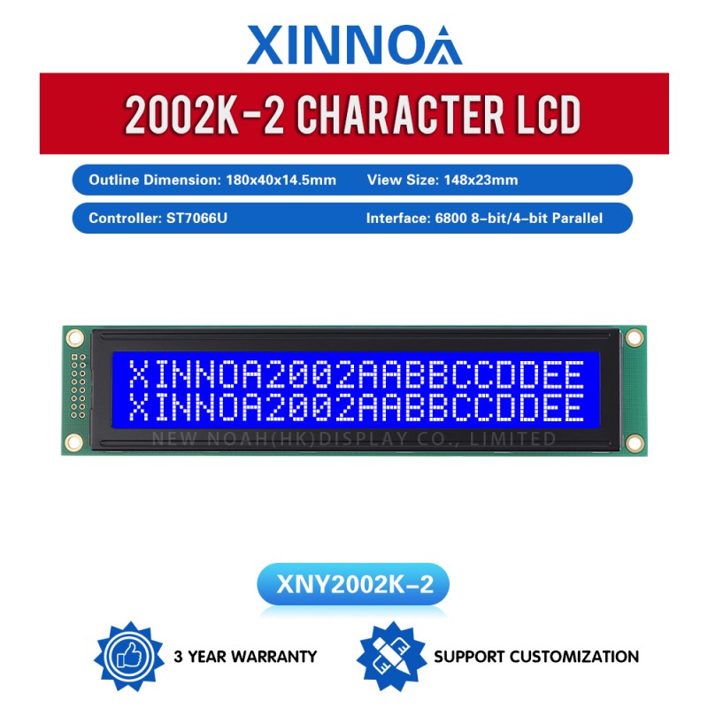 Blue Film White Letters 2002K-2 Character LCD Module LCD2002 3.3V/5V ST7066U Display Module LCD2002