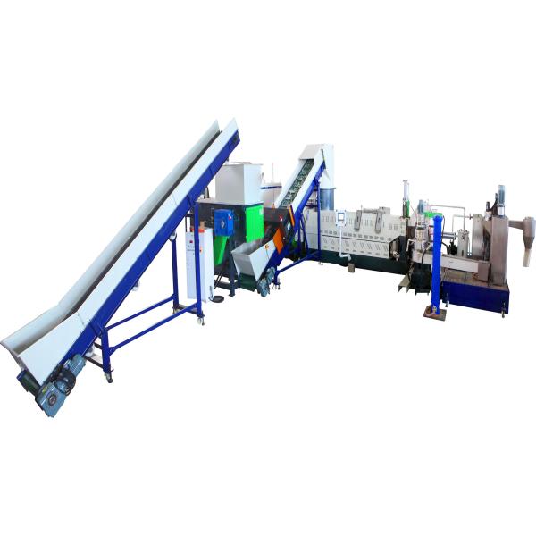 250kg/Hr Customerized Plastic Pelletizing Recycling Machine Electrcial Heating PP Woven Bag