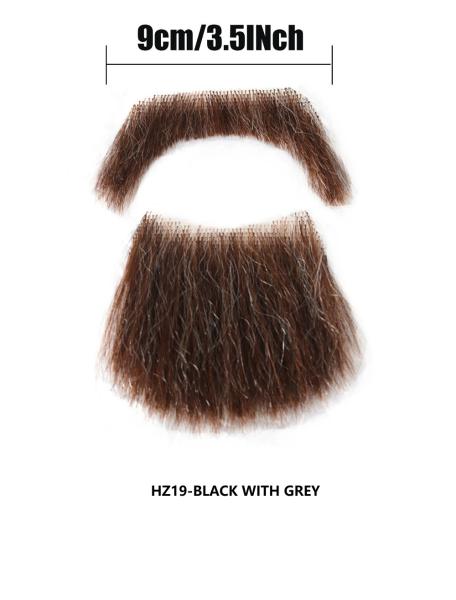 100% Human Hair Handmade Fake Mustache Beard for Entertainment/Drama/Life