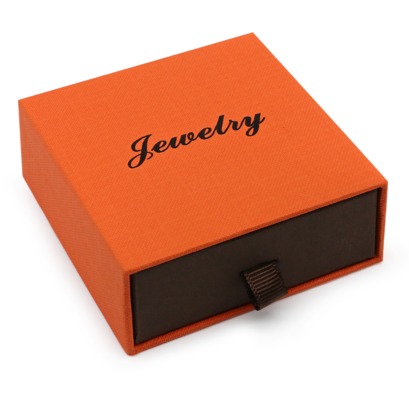 Colorful Slide Drawer Cardboard Paper Jewelry Box Packaging With Sponge Liner