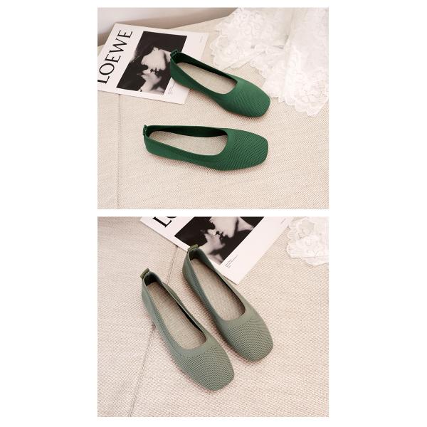 Knitted Round Head Flat Bottomed Daily All Match Women'S Loafers Lady Flats Shoes