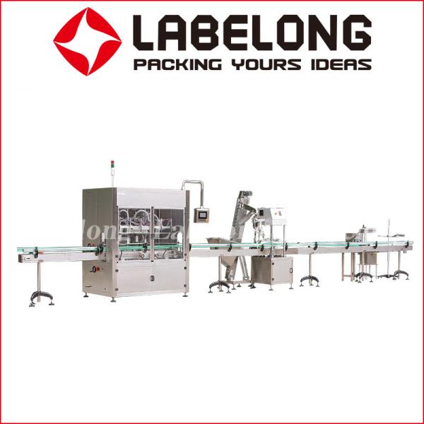Automatic Oil Filling Capping Labeling Machine 2000BPH For Plastic Glass Bottle