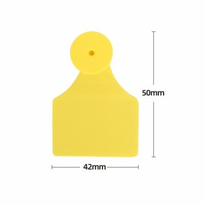 Waterproof Livestock Ear Tag for Cattle and Pig Identification in Yellow