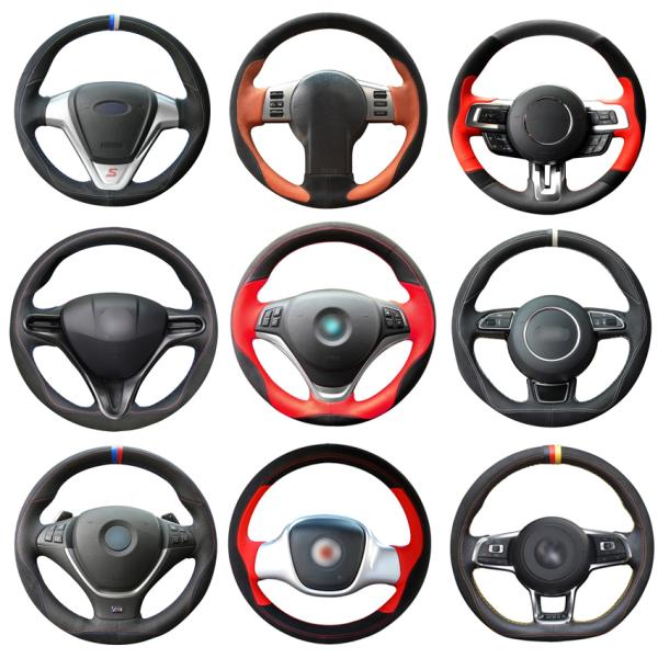 For Honda Civic 8 2006 2007 2008 2009 2010 2011 Steering Wheel Covers Hand Sewing Car Interior Accessories
