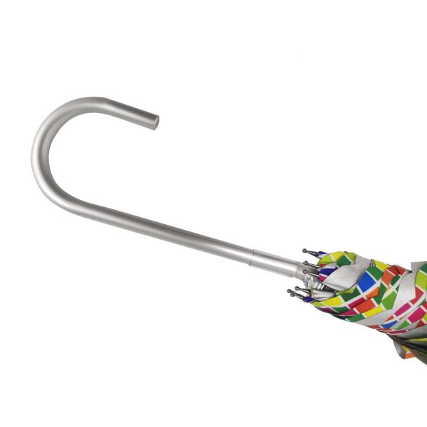 Automatic Open Lady Straight Umbrella Inside With Silver Coating Flower Print