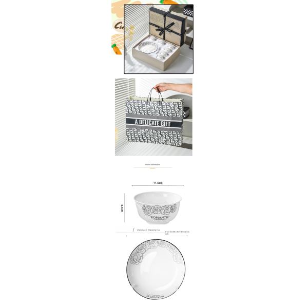 Customized Cartoon Decal Print Stoneware Dinnerware Sets for Home Hotel Restaurant