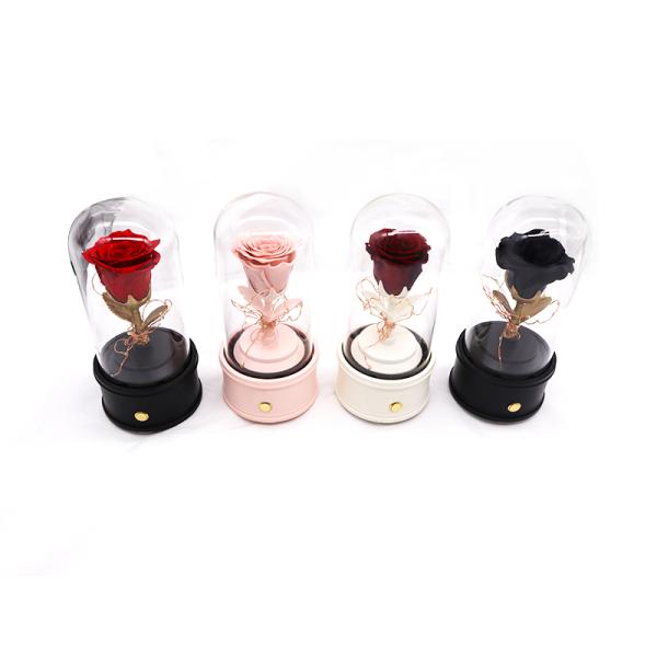 Wedding Gifts Gothic Dark Preserved Flowers In Glass With Bluetooth Speaker