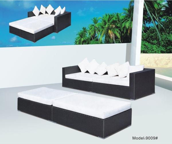 4 piece -Wicker Rattan conversation shore beach  sofa bed daybed sunbed-9009