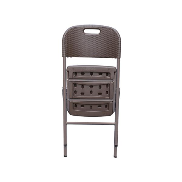 Rustproof Rattan Plastic Fold Up Chairs Powder Coated Steel 5.0cm Thickness