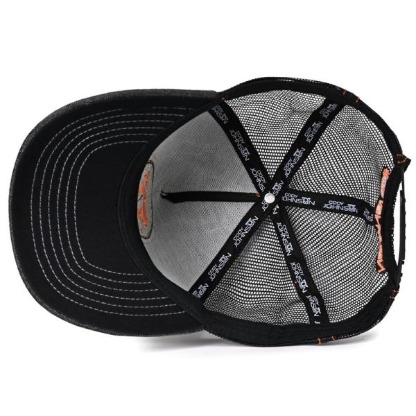 100% Polyester Mesh Trucker Caps With Velcro Patch Curved Brim