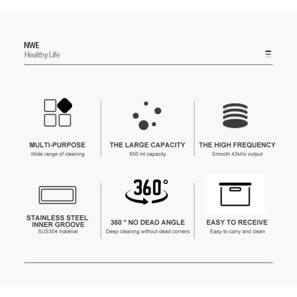 Ультразвуковая очистительница ювелирных изделий 220В Ультразвуковая очистительная машина для часов 650 мл