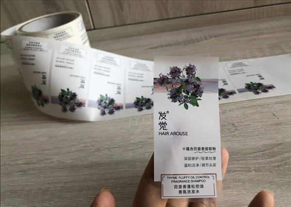 Full color printed waterproof clear vinyl shampoo bottle packaging sticky labels