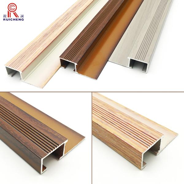 Polished Aluminium Stair Nosing Edge Trim Stair Edge Protectors With Rubber