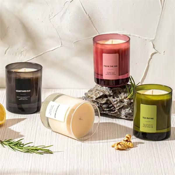 10oz Custom Luxury Candle Vessels Unique Black Empty Glass Jars With Lids And Boxes