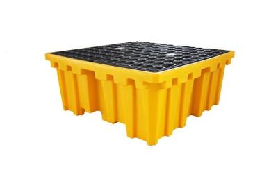 Yellow Base IBC Pallet With Drain Plug Durable Reliable Bulk Storage Solution