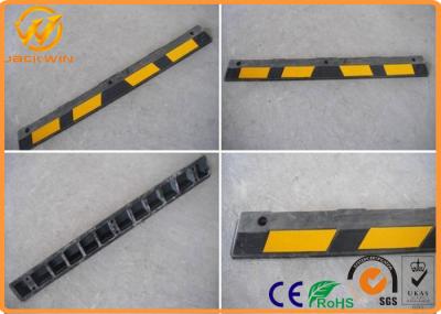 Durable Parking Lots 6 Feet 1830mm Length Reflective Rubber Car Wheel Stopper 15kgs
