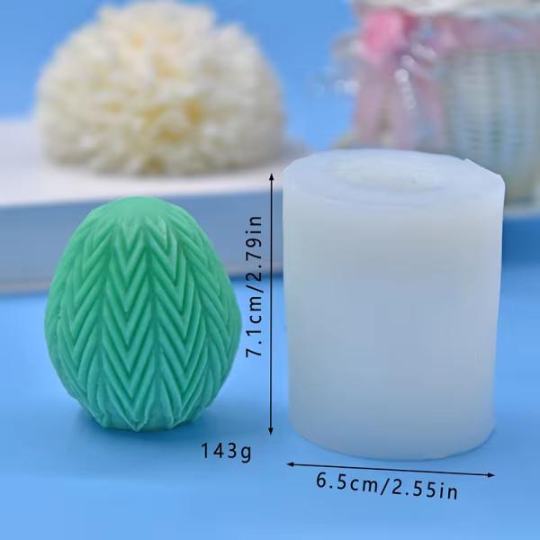 3D Easter Egg DIY Aromatherapy Candle Molds Egg Grid Vertical Wavy Cake Christmas Decoration