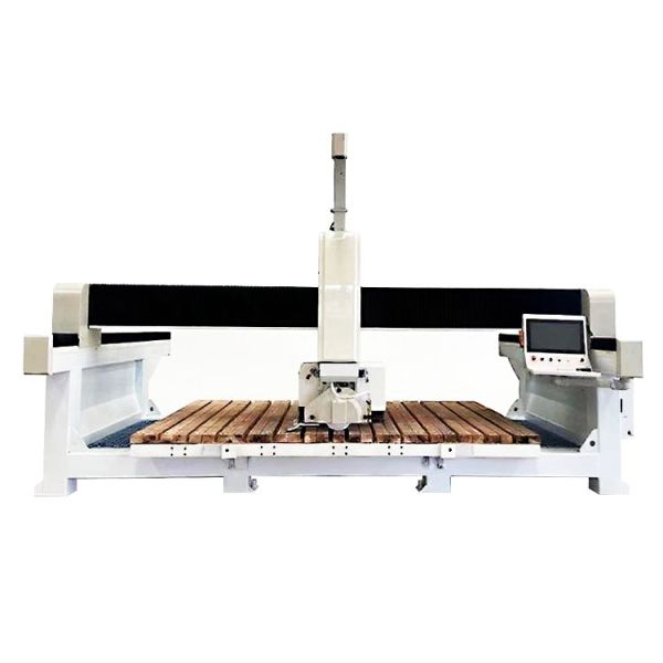 ZEUS 220V 380V CNC Bridge Cutting Machine 4+3 Axis Stone Granite Processor 15KW+7.5KW+750W 3200mm Max Length