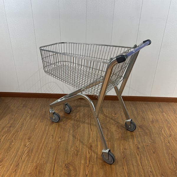 90L Round Corner Promotional European Chair Grocery Shopping Trolley Metal Shopping Trolley
