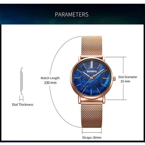 32mm Lady Fashion Watch Stainless Steel Milanese Band Wrist Watch for Women