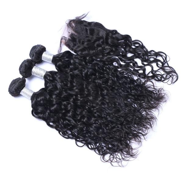 100% Peruvian Human Hair Extensions With 4x4 Virgin Hair Lace Closure