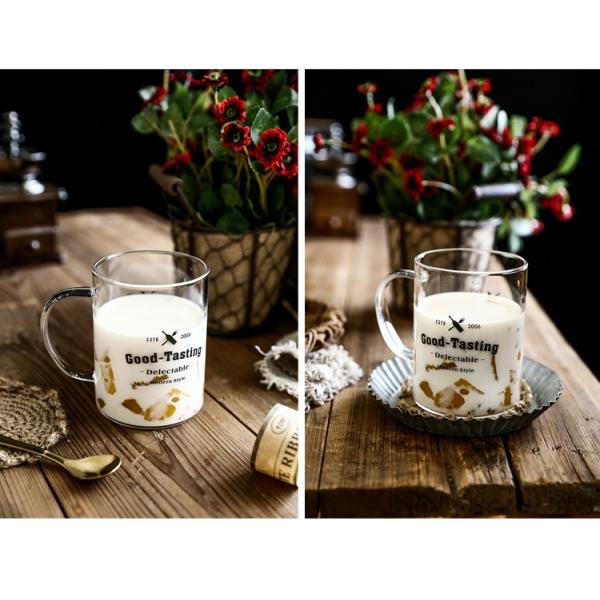 500ml taza de cristal clara hecha a mano, taza de café reutilizable de cristal del estilo nórdico