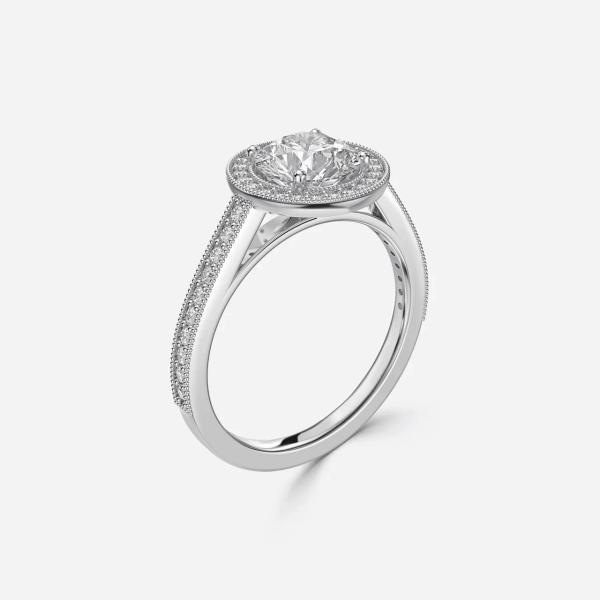 IGI Lab Grown Halo Diamond Ring VVS Clarity HPHT Pear Cut