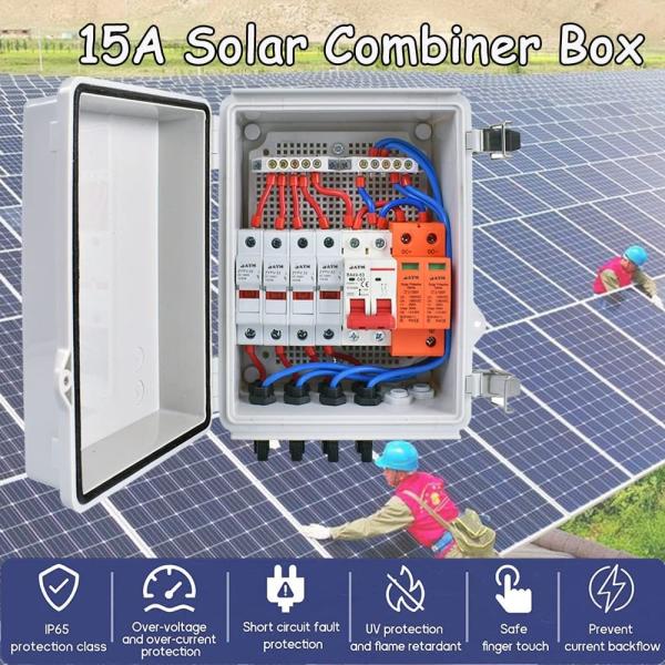 18 in 1out 500vac Ip65 Pv 4 String For Panel Solar Power Meter Combiner Box avoid damage to photovoltaic panels