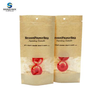 Moisture Proof Stand Up Pouch Kraft Ppaer Bag Resealable With Window