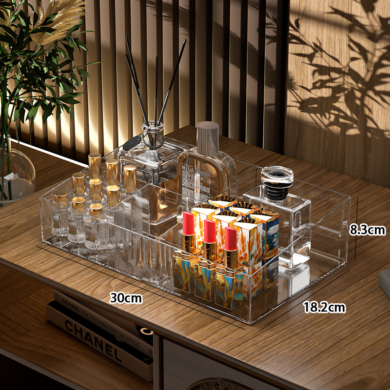 Wholesale Multi Lipstick Box Desktop Acrylic Transparent Cosmetics Storage Box Web Red Dressing Table Skin Care Mask Box
