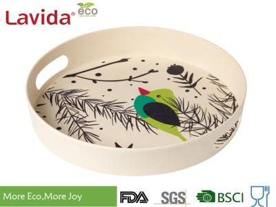 FDA LFGB Standards Bamboo Fiber Tray Stylish Design High Temperature Tolerance