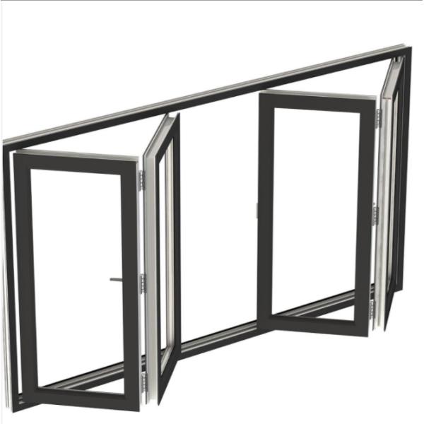 Accordion Style Modern Aluminium Windows With Retractable Screen