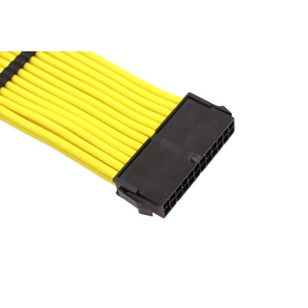 24Pin Braided Sleeved Extension Cord  Power Cords  Female Power Supply Extension Cable Cotton Cable 18AWG 300mm