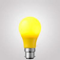 E27, B22, E26 Lâmpada de LED com tampa amarela, sem oscilação, >0,90 PF, guia de luz uniforme, sem reflexo