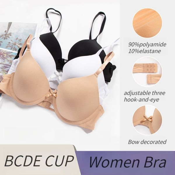 Women Bra Solid Colors New Arrival BCDE Cup Available Cute Bow Leisure Wholesale Solid Colors Underwear Bra for Women