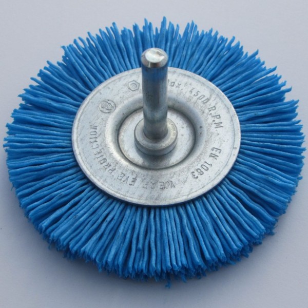 Blue Color Abrasive Nylon Wheel Brush Silicon Carbide Filament Drill Brush